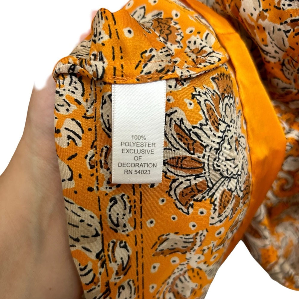 ✨3/$15 Banana Republic Heritage Boho Floral Top Button Front Peplum Blouse - Picture 7 of 13
